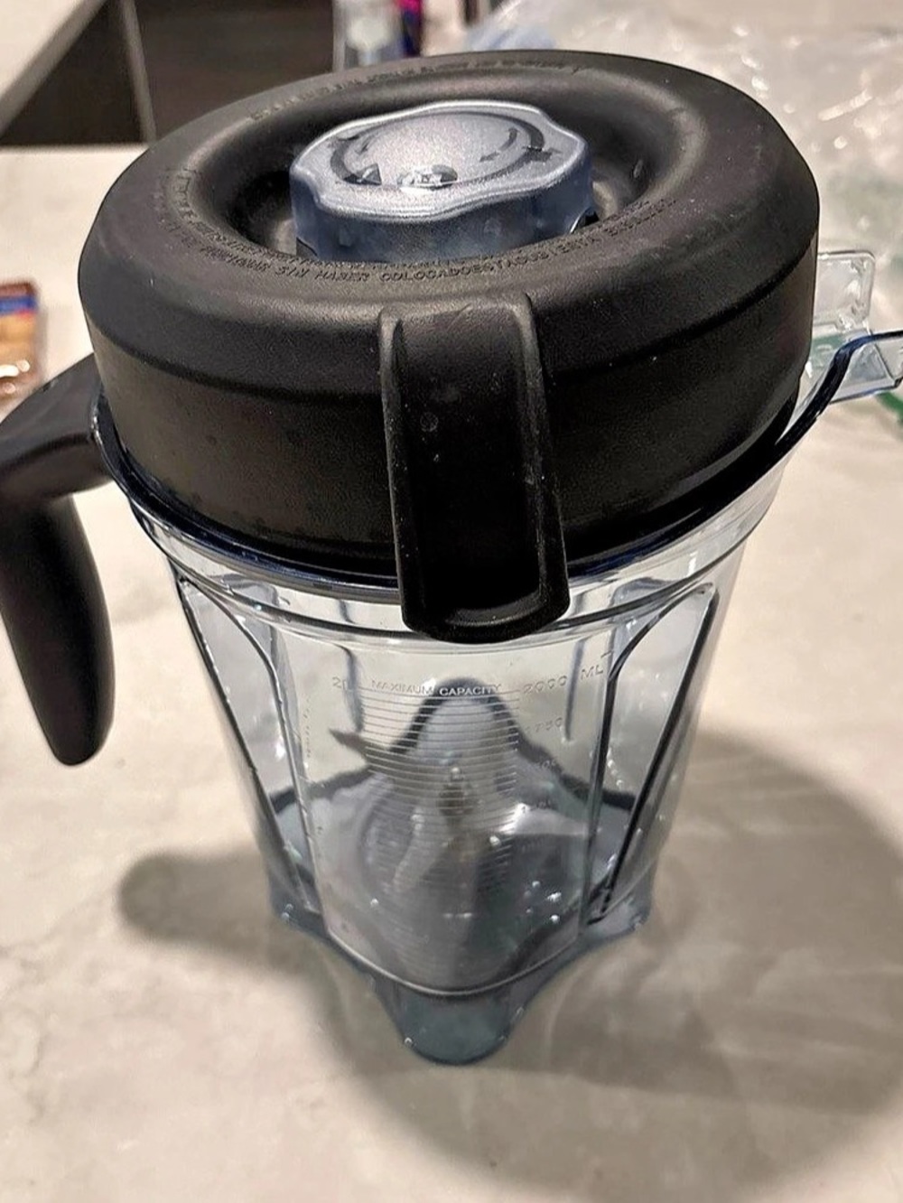 64-Ounce Low-Profile Container Black & Clear | compatible with Vitamix